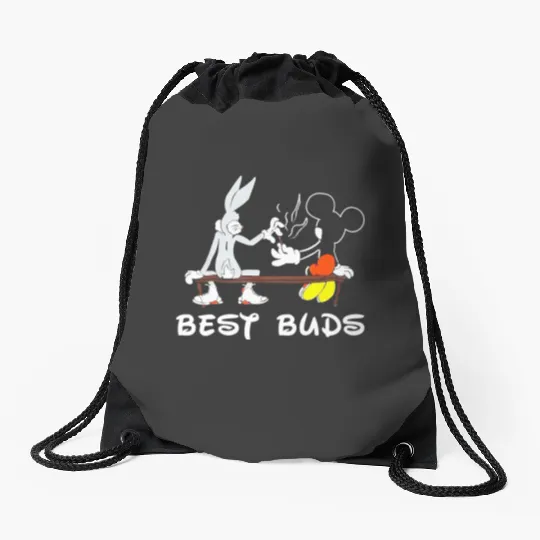 Best Buds Disney Drawstring Bags - Bugs Bunny & Mickey Mouse cotton Drawstring Bags, Graphic Drawstring Bags for men, women, Unisex,  Gifts