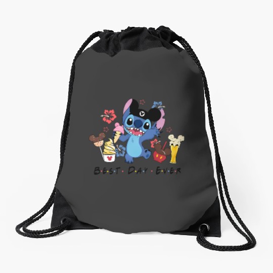 Disney Stitch Best Day Ever Drawstring Bags, Disney Stitch Drawstring Bags