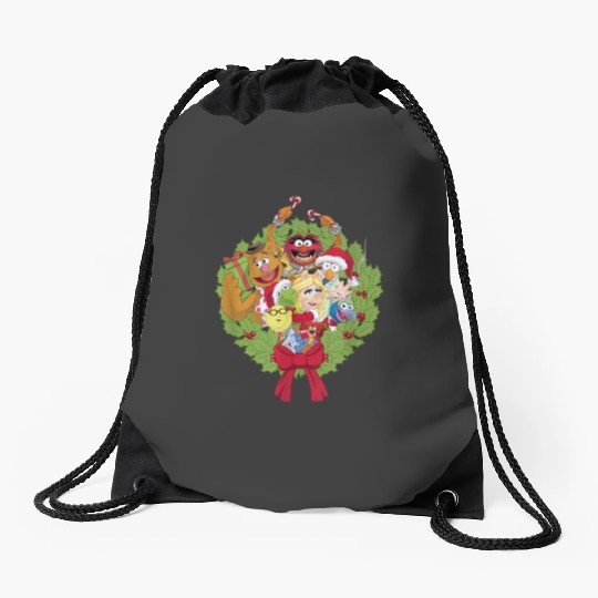 Disney The Muppets Christmas Muppet Group Wreath Xmas Drawstring Bags
