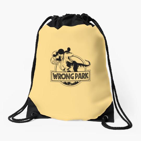 Wrong Park Disneyland Drawstring Bags, Disney Dinosaur Drawstring Bags, Jurassic Park Drawstring Bags