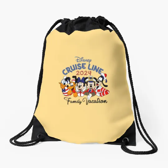 Custom Disney Cruise Drawstring Bags, 2024 Disney Cruise Family Drawstring Bags