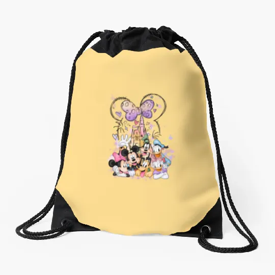 Disney Minnie Castle Drawstring Bags, Disney Characters Drawstring Bags , Minnie Mouse and Friends Drawstring Bags,Minnie Birthday Drawstring Bags