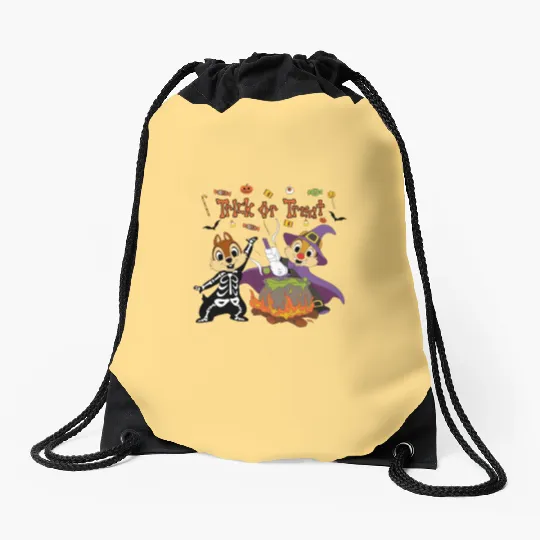 chip and dale Drawstring Bags, chip and dale halloween, disney chip and dale halloween Drawstring Bags, chip and dale, halloween Drawstring Bags, , 121644