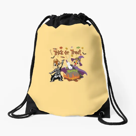 chip and dale Drawstring Bags, chip and dale halloween, disney chip and dale halloween Drawstring Bags, chip and dale, halloween Drawstring Bags, , 121644