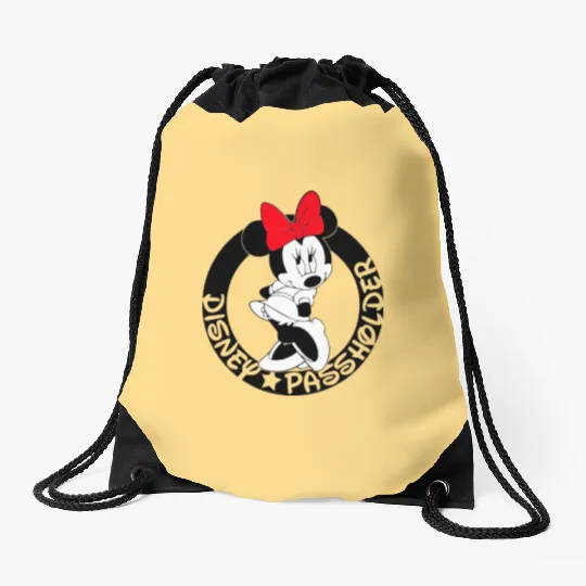 Minnie Mouse Passholder Disney Graphic Drawstring Bags, Disneyland Vacation