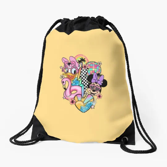 Disney vintage Drawstring Bags - Disney Daisy Minnie Drawstring Bags - Disney Epcot Drawstring Bags