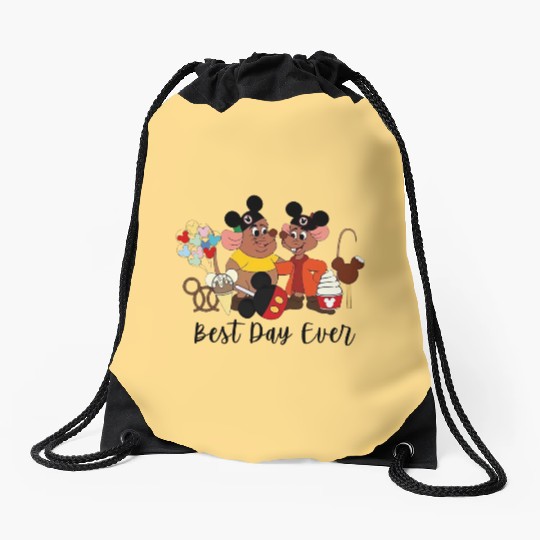 Best Day Ever Jaq and Gus Gus Drawstring Bags, Disney Trip Drawstring Bags, Disneyland Cinde Drawstring Bags, Disney Mice Drawstring Bags