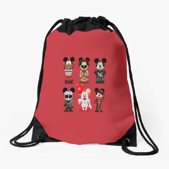 Disney Mickey Cosplay Character Halloween Movie Drawstring Bags, Mickey Horror Unisex Drawstring Bags