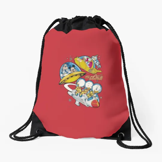 Vintage Space Mountain Drawstring Bags, Mickey Astronaut Drawstring Bags, Tomorrowland Drawstring Bags, Disney Family Vacation Drawstring Bags