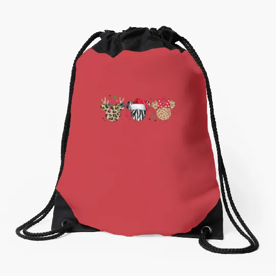 Animal Kingdom Christmas Drawstring Bags, Disney Christmas Family Drawstring Bags