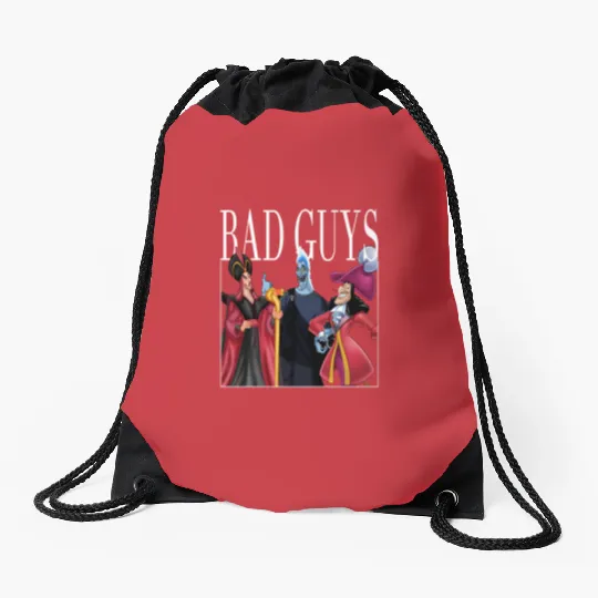 Disney Villains Bad Guys Drawstring Bags, Jafar, Captain Hook, Hades Drawstring Bags