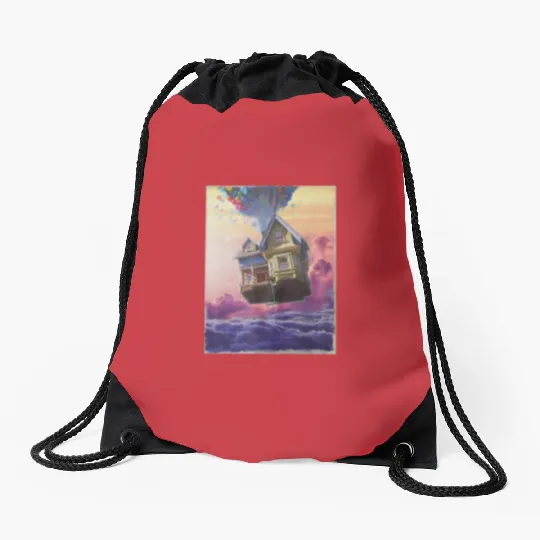 Disney Pixar Up Balloon House Cloud Portrait Graphic Drawstring Bags