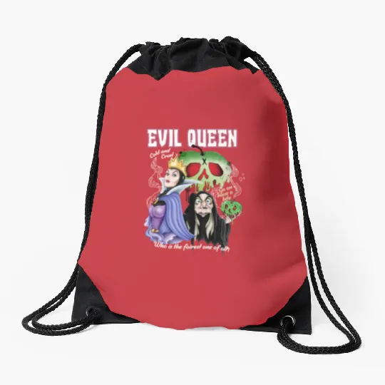 Vintage Retro Disney Villains The Evil Queen Drawstring Bags, Disney Princess Drawstring Bags