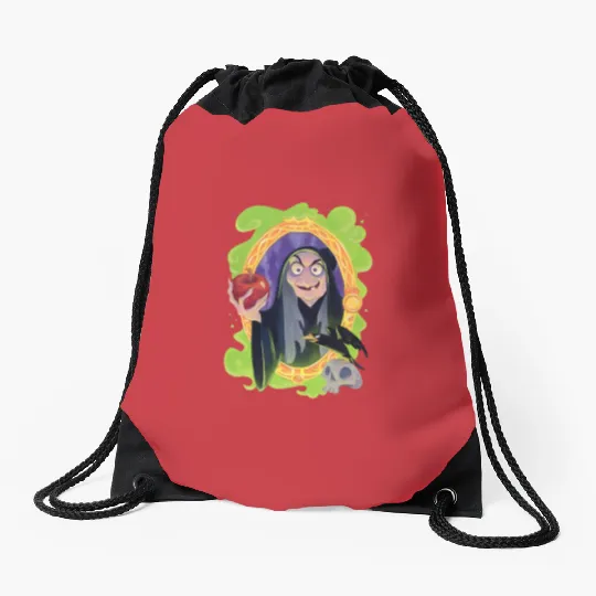 Disney Evil Queen Drawstring Bags, Retro 90s Evil Queen Drawstring Bags, Poisonous Apple Drawstring Bags