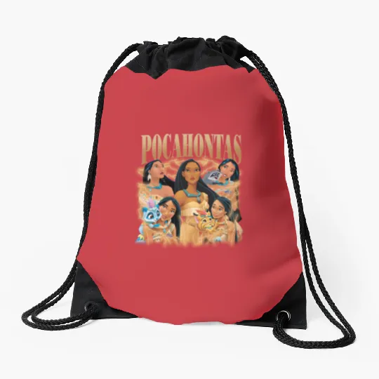 Pocahontas Bootleg Drawstring Bags, Retro Disney Princess Drawstring Bags