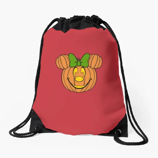 Minnie Pumpkin - unisex Drawstring Bags | disney halloween | disney vacation Drawstring Bags | disney thanksgiving | disney Drawstring Bags |  mickey halloween | disney.