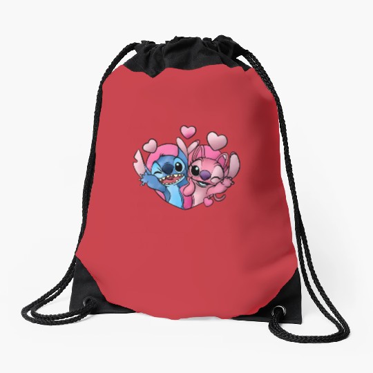 Disney Stitch and Angel Valentine Drawstring Bags, Angel Valentine Drawstring Bags