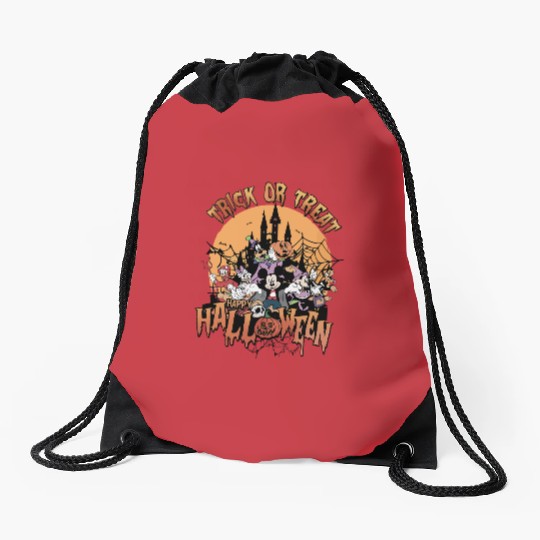 Retro Trick or Treat Disney Halloween Drawstring Bags, Vintage Disney and Bella Drawstring Bags