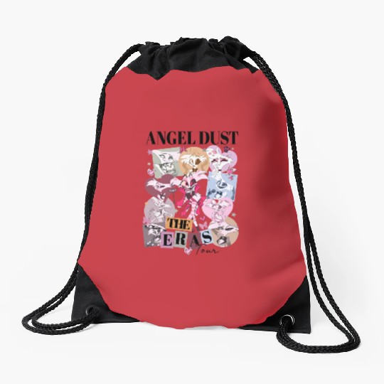 Hazbin Hotel Angel Dust Eras Tour  Drawstring Bags, Hazbin Hotel Characters Drawstring Bags