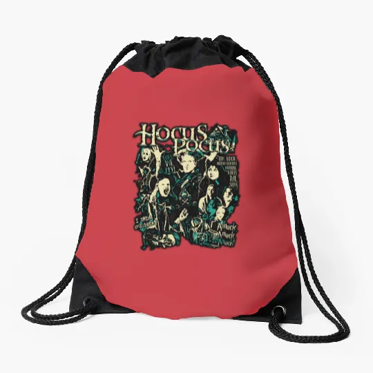 Retro Hocus Pocus  Drawstring Bags, Sanderson Sisters Disney Witches Drawstring Bags, Vintage Spooky Vibes Drawstring Bags