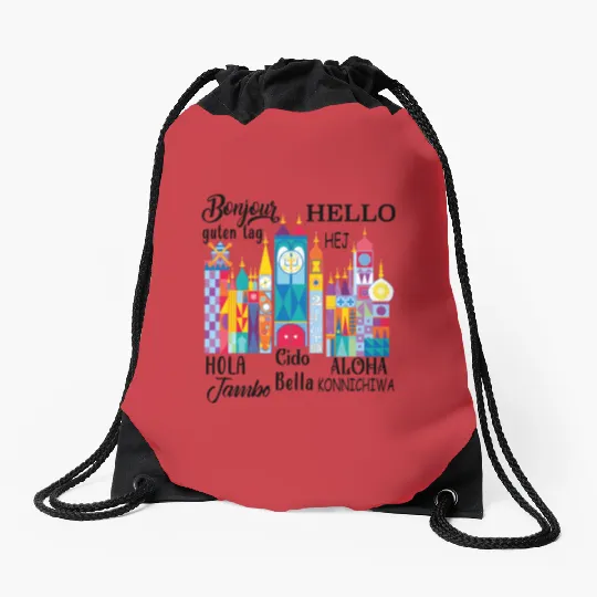 It's a Small World Drawstring Bags, Disney Drawstring Bags, Disney Small World, Many Languages Drawstring Bags