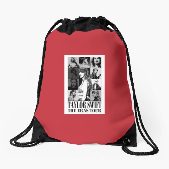eras tour black and white Drawstring Bags