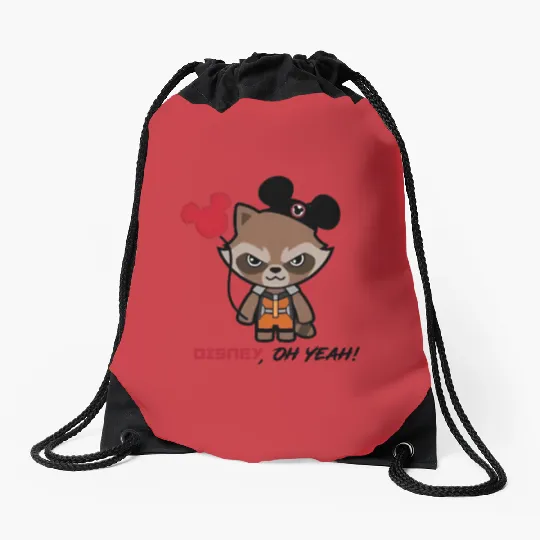Disney Rocket Raccoon Mickey Ears Drawstring Bags, Disney Guardians Of The Galaxy Drawstring Bags