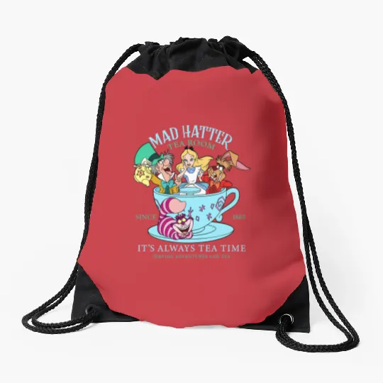 Vintage Alice in Wonderland Drawstring Bags, Mad Hatter Drawstring Bags, Tea Party Drawstring Bags, Disney Family Vacation, Disneyland Trip