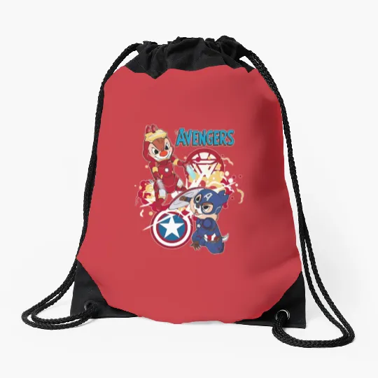 Disney Chip And Dale Avengers Drawstring Bags, Chip And Dale Drawstring Bags
