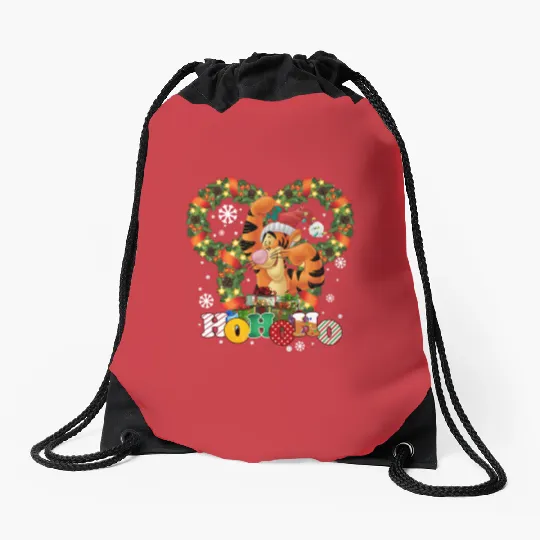 Ho Ho Ho Tigger Disney Drawstring Bags, Christmas Disney