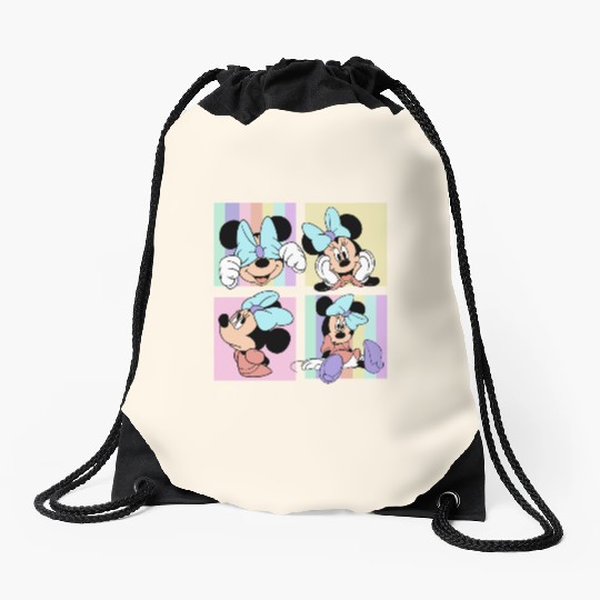 Retro Minnie Mouse Drawstring Bags, Minnie Mouse Trip Drawstring Bags, Disney Girl Trip Drawstring Bags