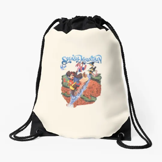 Vintage Disney Splash Mountain Drawstring Bags, Disney Mountain Drawstring Bags, Brer Rabbit, Brer Bear, Water Ride Disneyworld Drawstring Bags