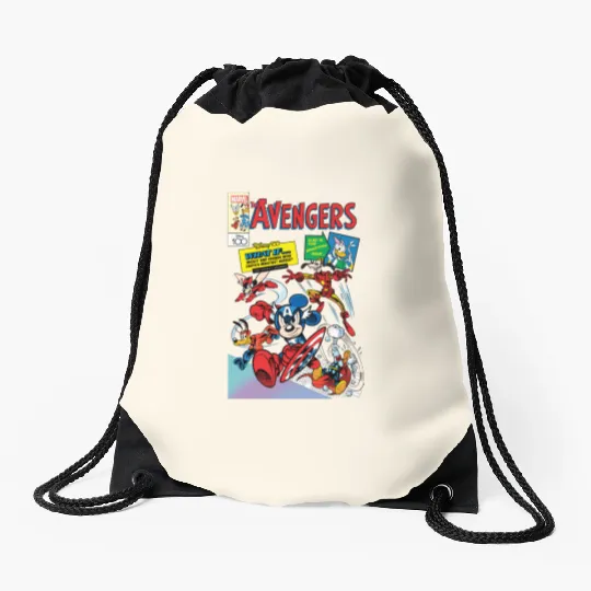 Disney 100 Mickey Mouse & Friends Avengers Comics Book Retro Drawstring Bags