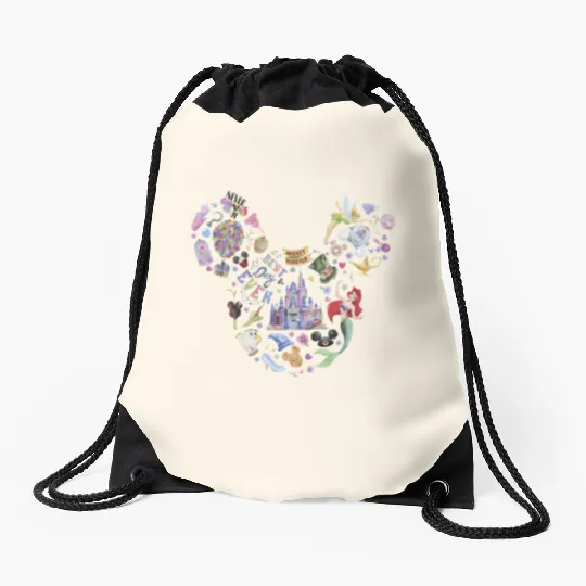 Disney Magic Kingdom Drawstring Bags, Disney Characters Drawstring Bags