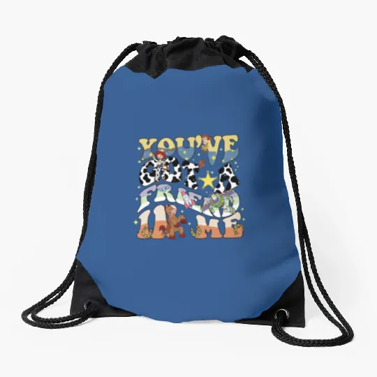 Retro Disney Toy Story You've Got A Friend In Me Drawstring Bags, Vintage Characters Group Matching, Kid Youth Toddler Drawstring Bags