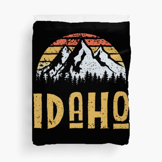 Vintage Retro Id Idaho Us Mountain State Duvet Covers