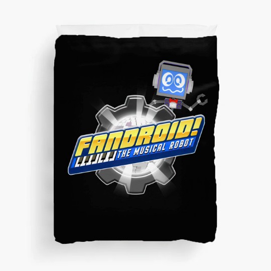 Fandroid Logo with Waving Fandroid Duvet Covers