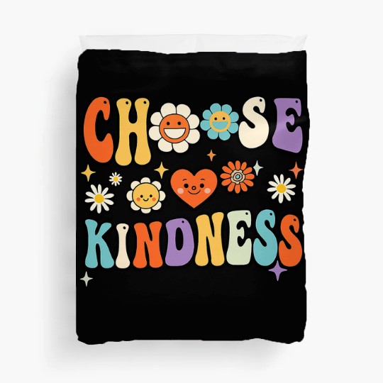 Retro Vintage Choose Kindness Lover Spiritual Duvet Covers