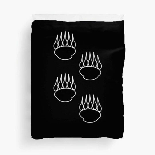 Black Bear Paw Prints Duvet Covers