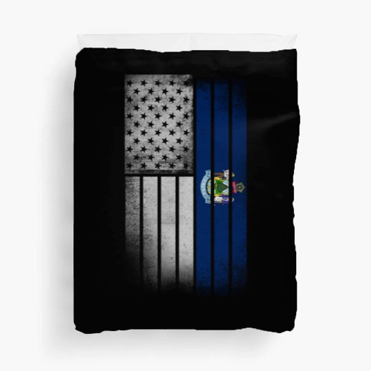 USA Vintage Maine State Flag Duvet Covers