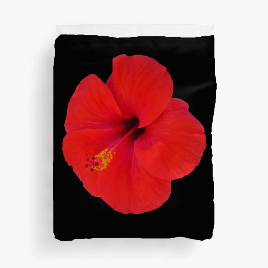 red hibiscus Duvet Covers