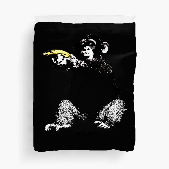 MONKEY SHOOTING BANANA Duvet Covers