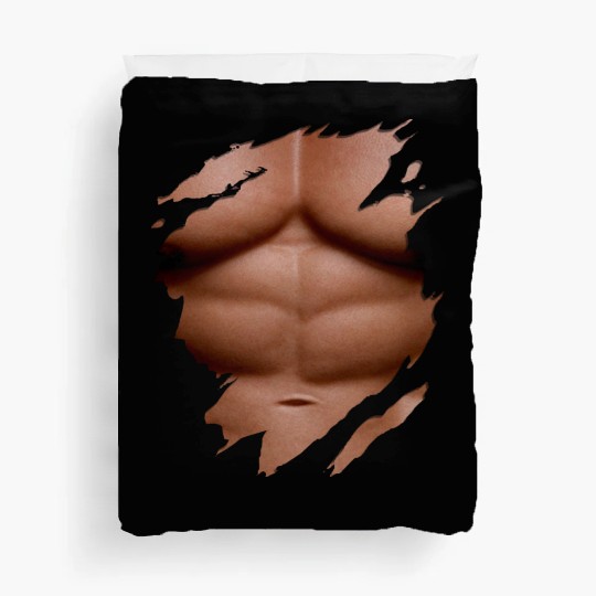 Ripped Duvet Covers Chest Six Pack Abs Muscles