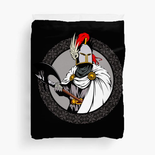 ancient warrior Sparta ax helmet raincoat pattern Duvet Covers