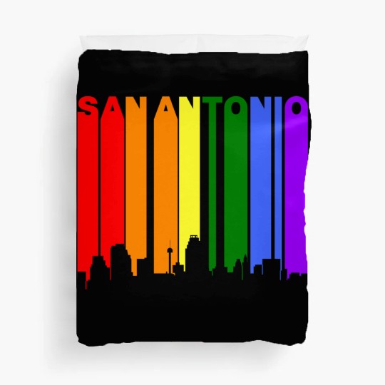 San Antonio Texas Gay Pride Rainbow Skyline Duvet Covers