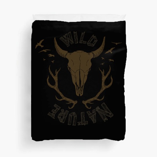 buffalo skull Duvet Covers