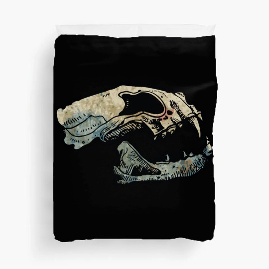 cat skull Duvet Covers