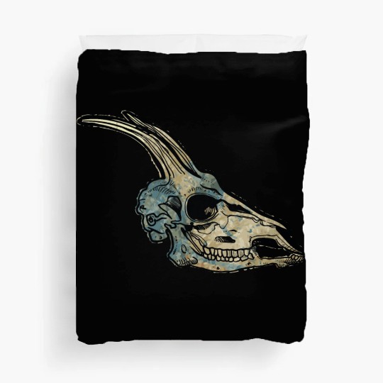 Capricorn skull Duvet Covers