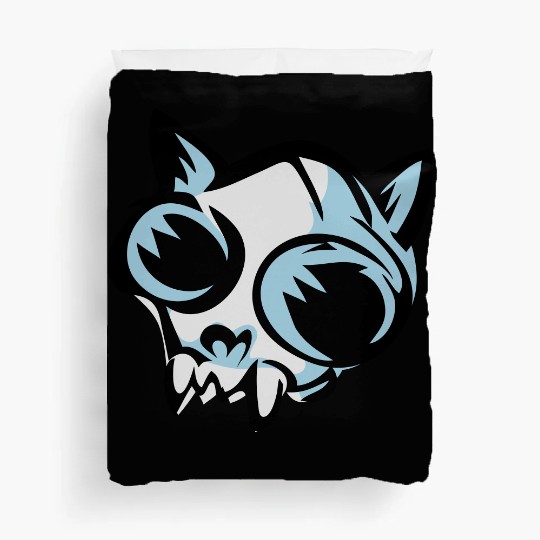 cat skull Duvet Covers