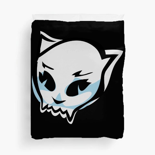cat skull Duvet Covers